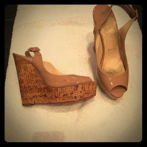 Christian Louboutin Nude Wedges US size 8-8.5 Fit